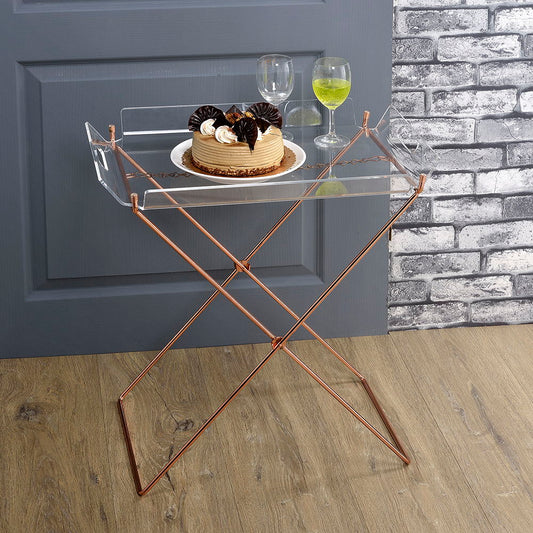 Cercie - Tray Table - Clear Acrylic & Copper