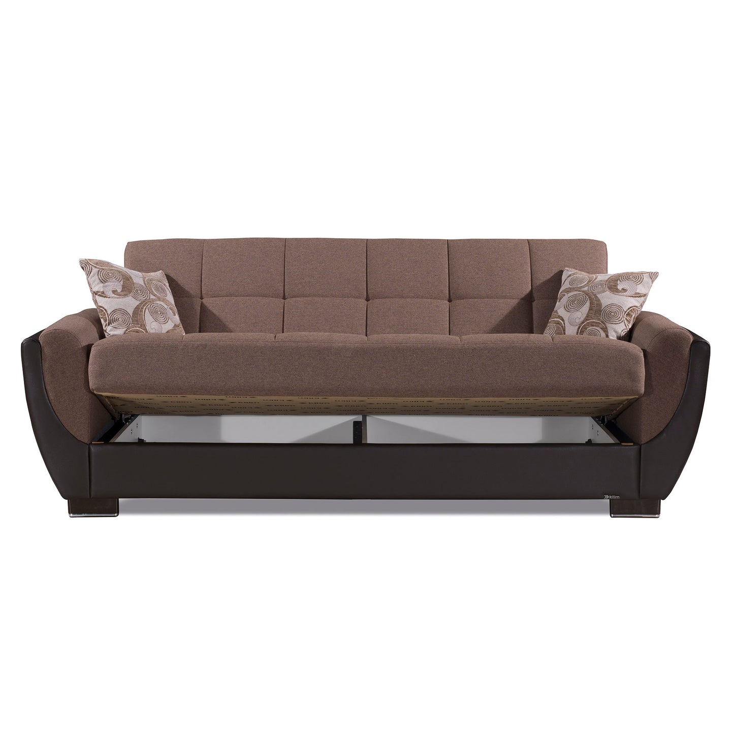 Ottomanson Armada Air - Convertible Sofabed With Storage - Light Brown & Dark Brown