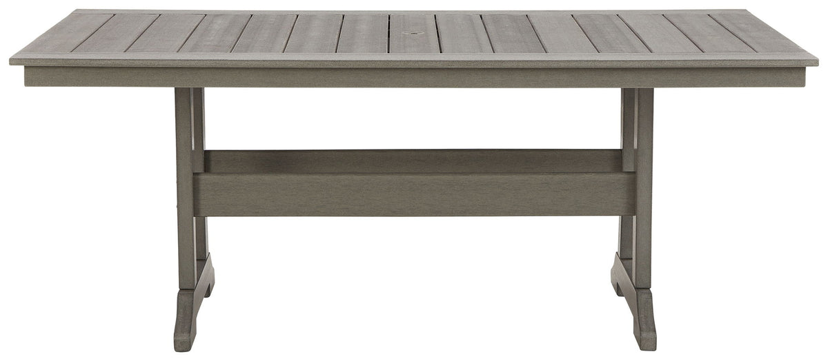 Visola - Rectangular Dining Table With Umbrella Option - Gray