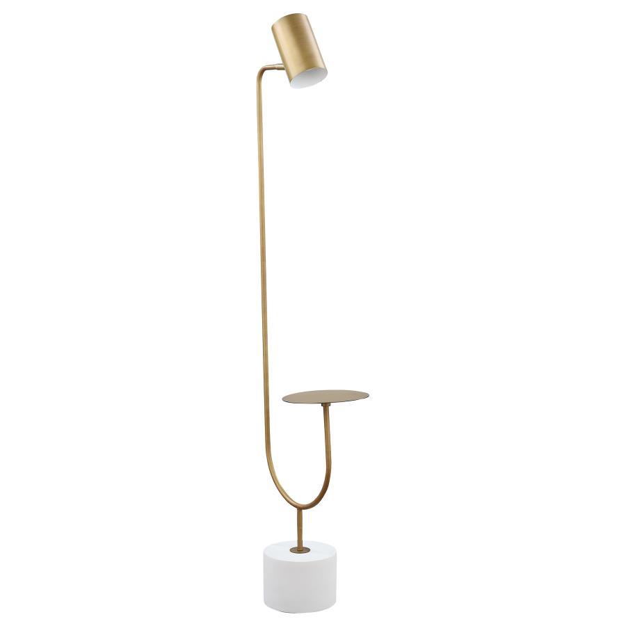 Jodie - Adjustable Floor Lamp Side Table - Antique Brass