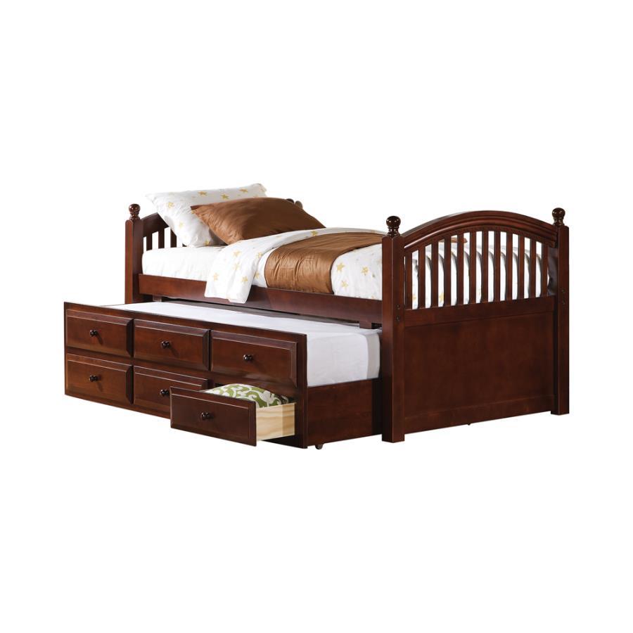 Norwood - 3-Drawer Twin Bed With Captains Trundle - Chestnut