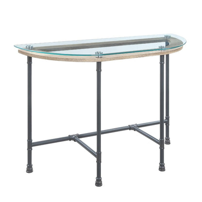Brantley - Sofa Table - Clear Glass & Sandy Gray