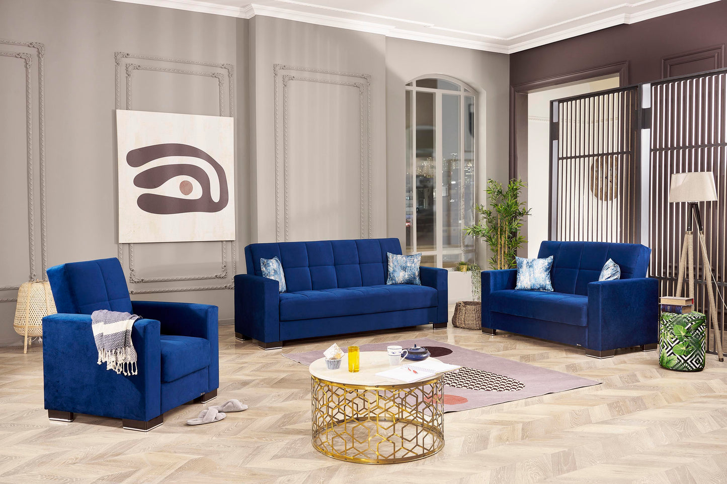 Ottomanson Armada - Upholstered Convertible Loveseat With Storage - Microfiber