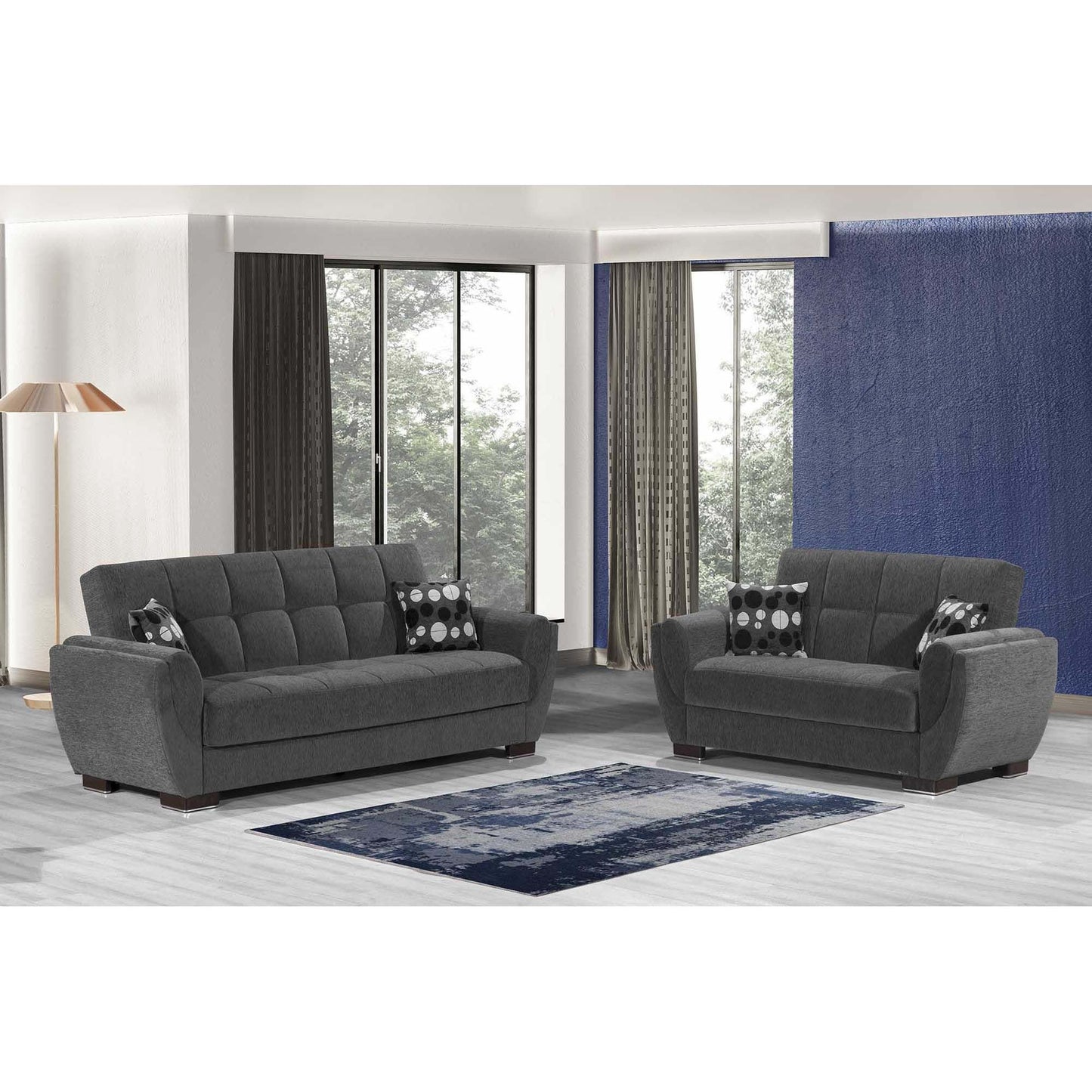Ottomanson Armada Air - Upholstered Convertible Sofabed With Storage - Gray Chenille