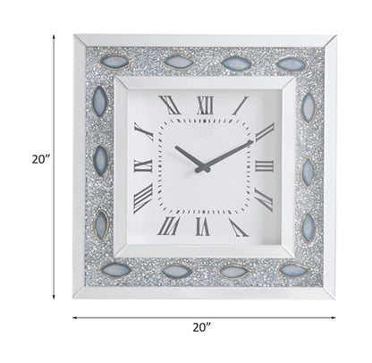 Sonia - Wall Clock - Mirrored & Faux Agate