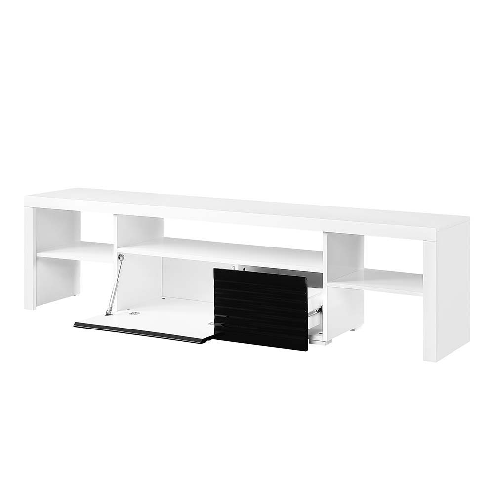 Buck II - TV Stand - White & Black High Gloss