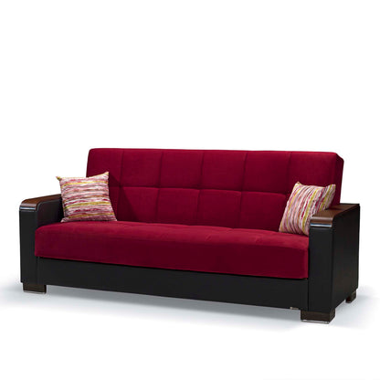Ottomanson Armada X - Upholstered Convertible Wood Trimmed Sofabed With Storage - Microfiber