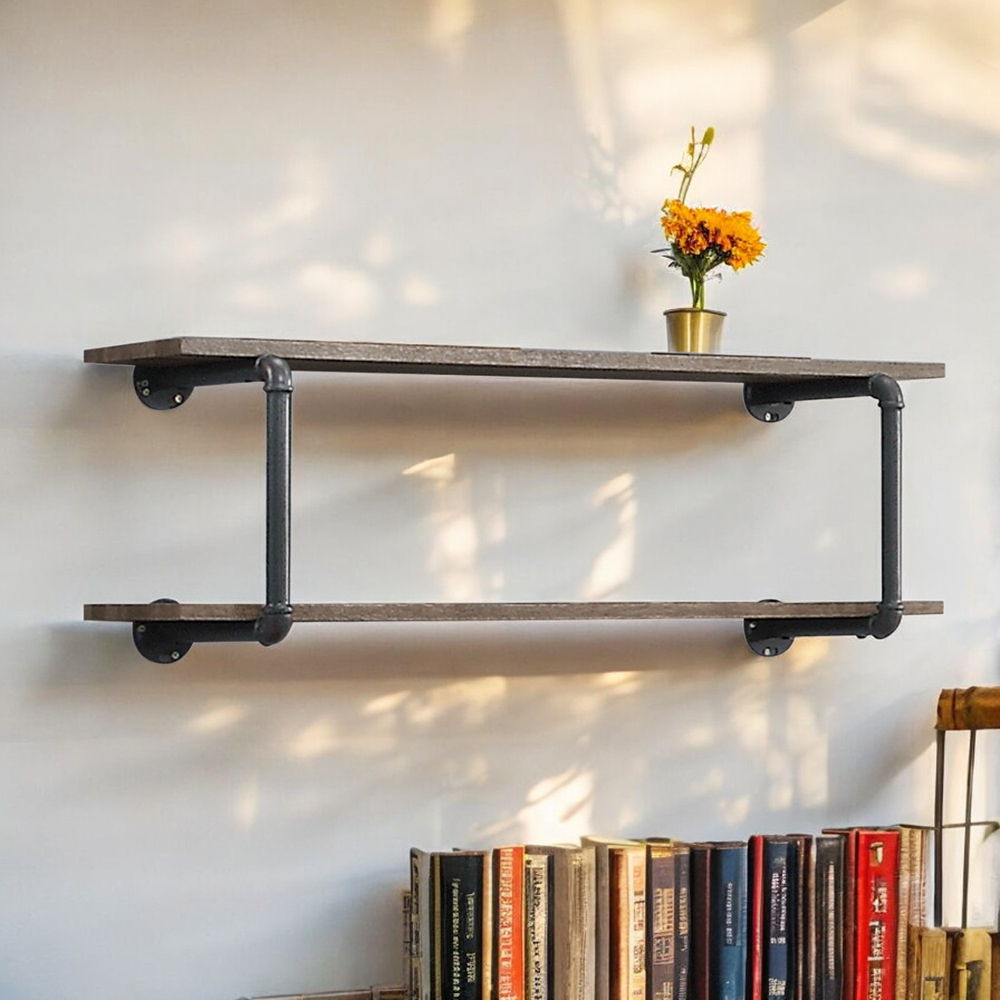Brantley - Wall Rack - Antique Oak & Sandy Gray