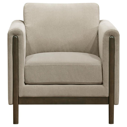 Islington - Fabric Upholstered Panel Arm Accent Chair - Taupe