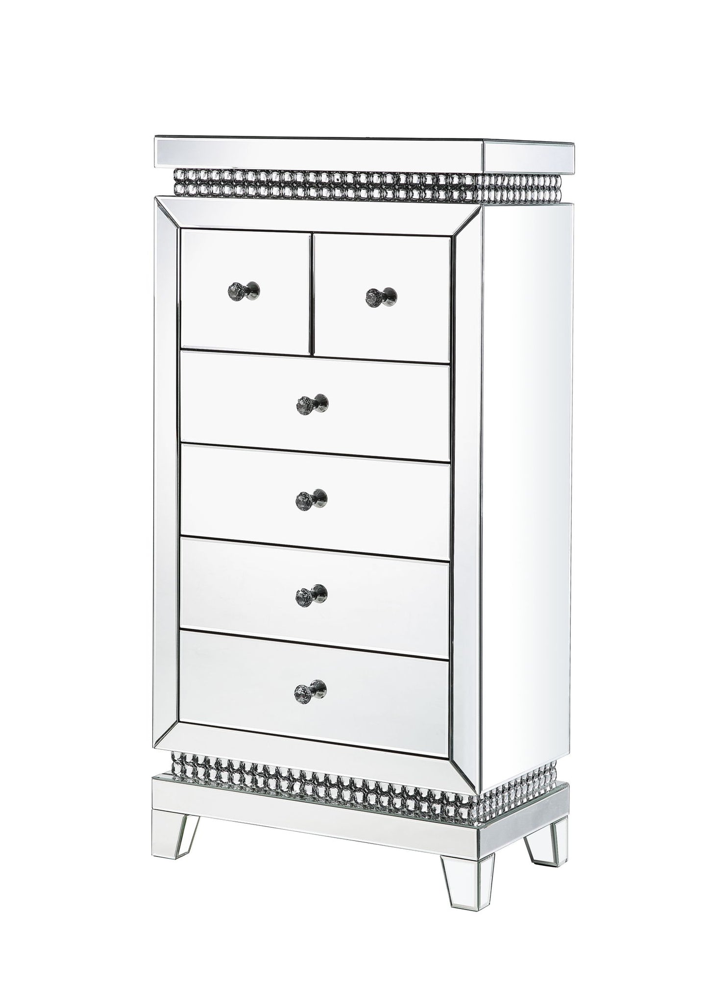 Lotus - Cabinet - Mirrored, Faux Ice Cube Crystals