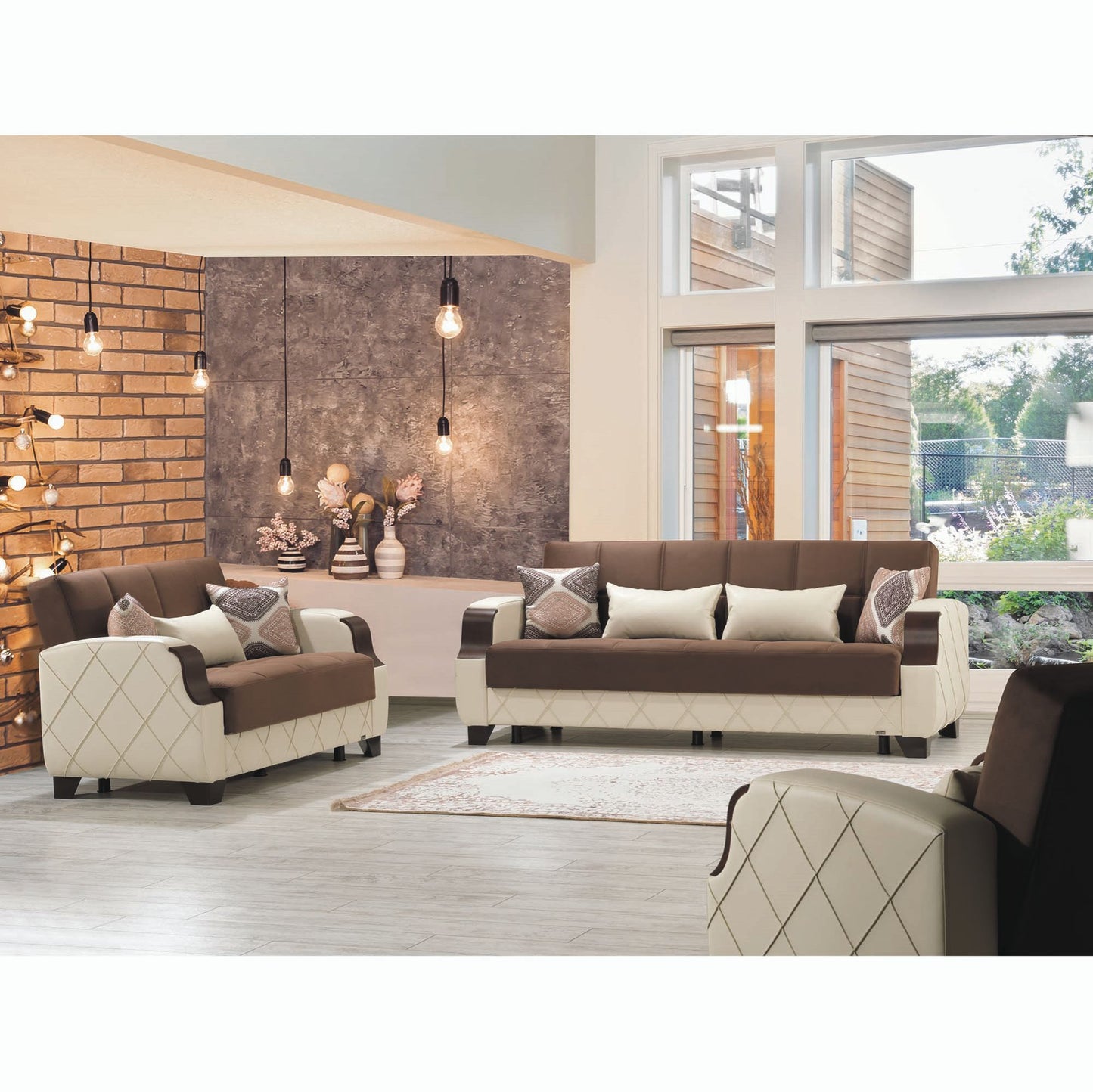 Ottomanson Molina - Upholstered Convertible Loveseat With Storage