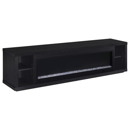 Deiter - 79" TV Stand Fireplace Media Console - Black