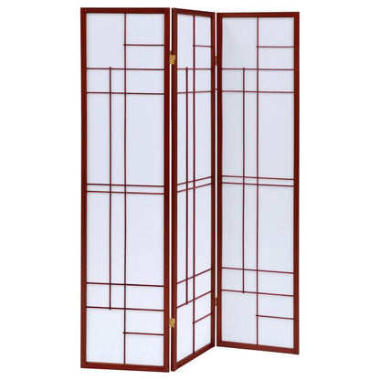 Katerina - 3-Panel Room Divider Folding Shoji Screen - Cherry