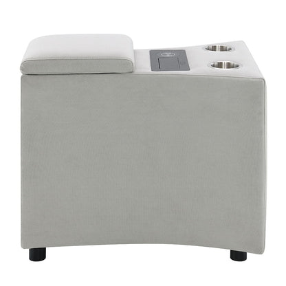 Emee - Console With USB - Gray Corduroy