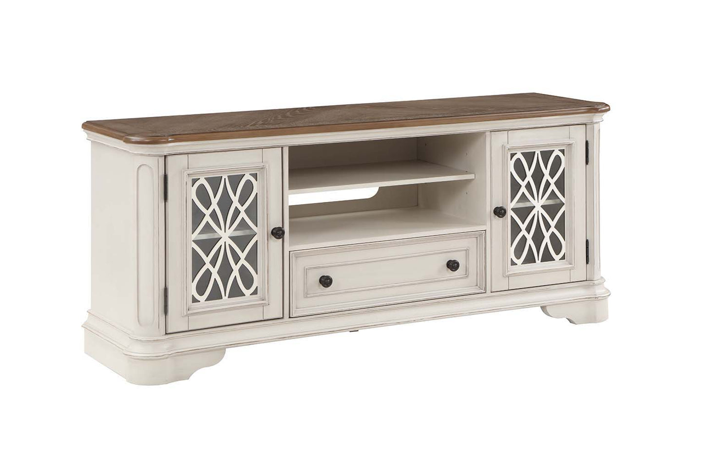 Florian - TV Stand - Oak & Antique White