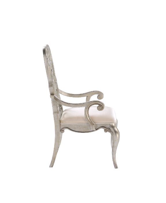 Esteban - Arm Chair (Set of 2) - Ivory Velvet & Antique Champagne