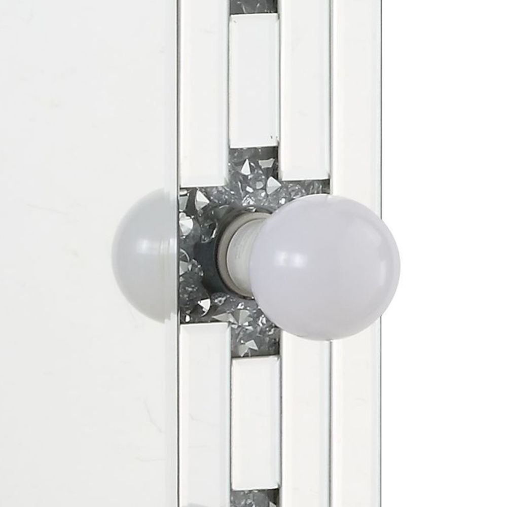 Noralie - Accent Mirror - Faux Diamonds & Mirrored
