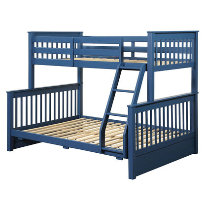 Haley II - Twin Over Full Bunk Bed With Storage - Navy Blue