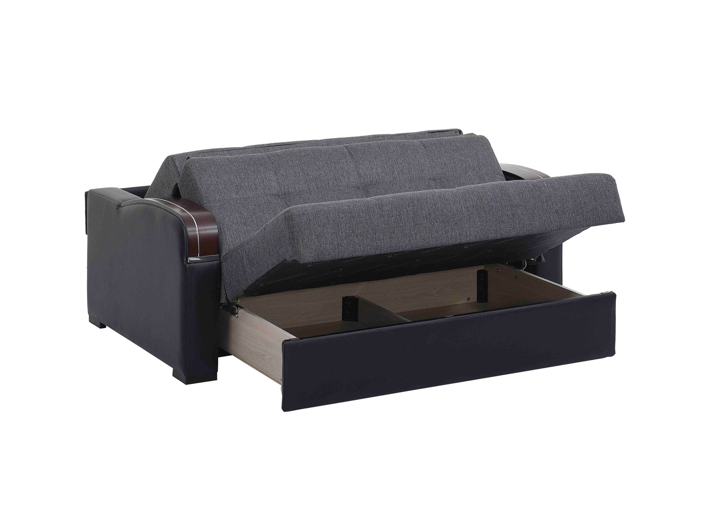 Ottomanson Sleep Plus - Upholstered Convertible Loveseat With Storage