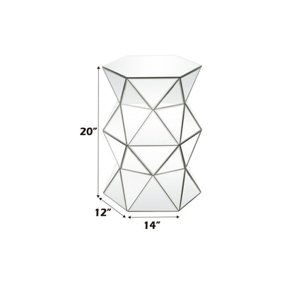 Dominic - 20" Pedestal Stand - Mirrored