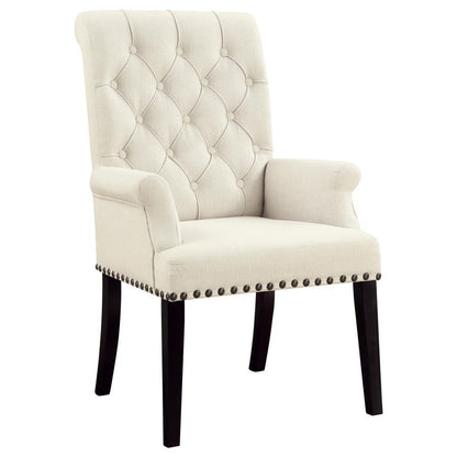 Alana - Fabric Upholstered Dining Arm Chair - Beige