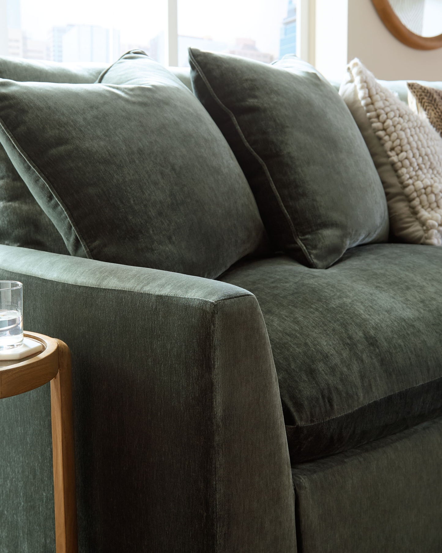 Carriage View - 3-Piece Sectional - Jade