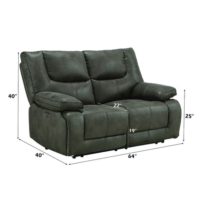 Harumi - Power Motion Loveseat With USB - Gray Fabric