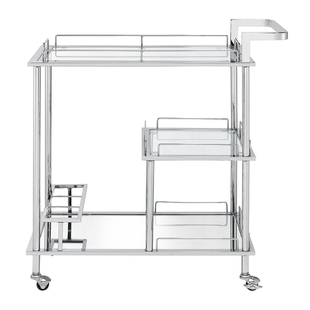 Splinter - Serving Cart - Clear Glass & Chrome