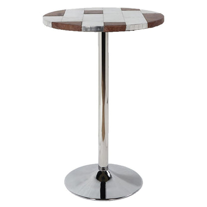 Brancaster - Bar Table - Retro Brown Top Grain Leather & Aluminum
