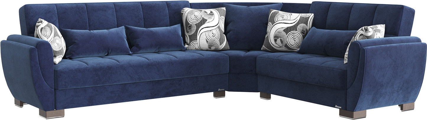Ottomanson Armada Air - Upholstered Convertible Sectional With Storage - Microfiber