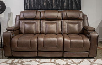Mestrino - Power Recline Sofa With Adjustable Headrest - Hickory