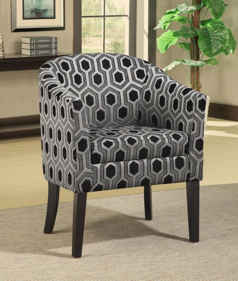 Jansen - Upholstered Accent Club Chair - Gray And Black