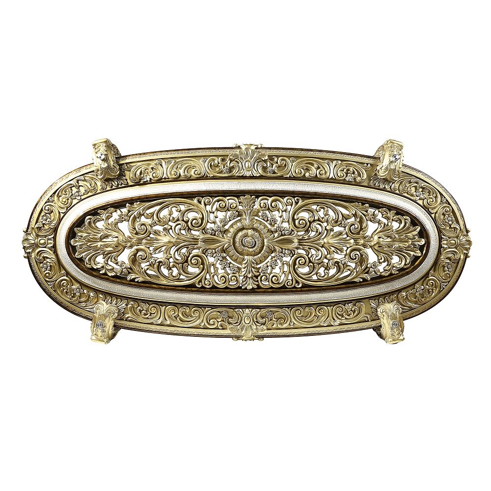 Desiderius - Dining Table - Antique Gold & Hand-Painted Brown