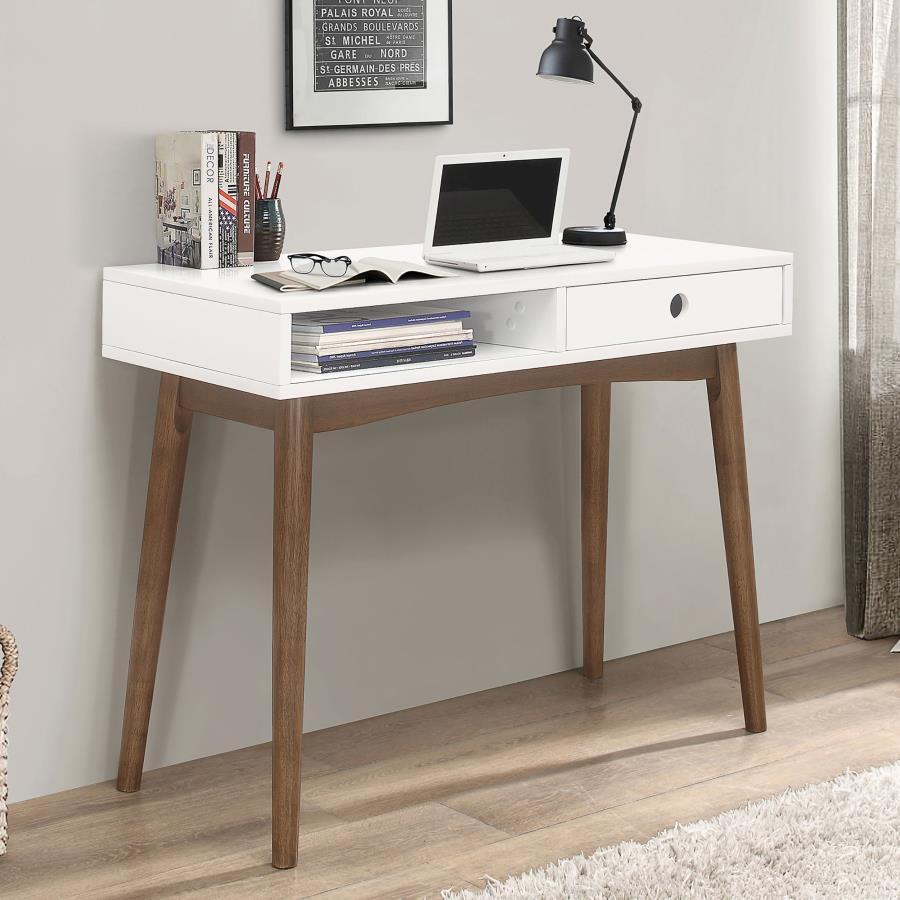 Bradenton - 1-Drawer Wood Writing Desk - White