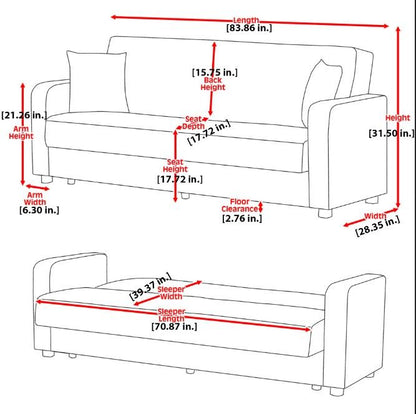 Ottomanson Barato - Upholstered Convertible Sofabed With Storage