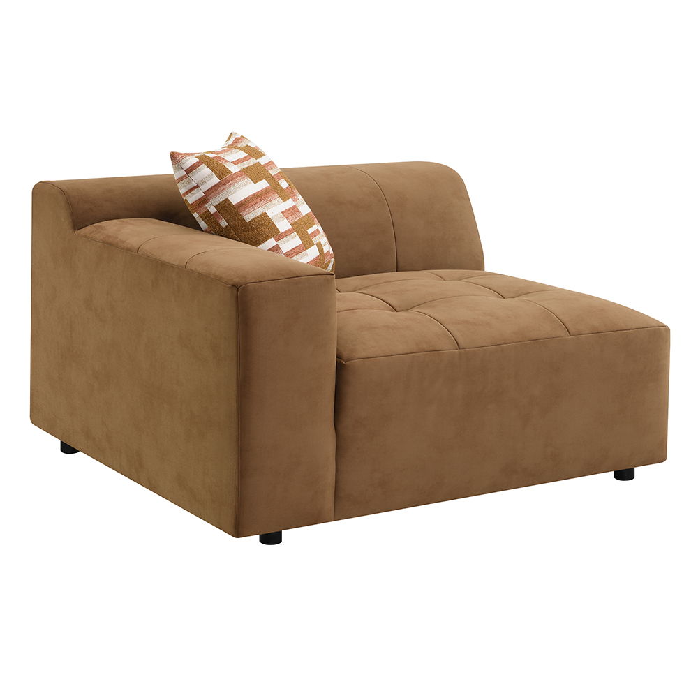 Zoey - Modular - RF Arm Chair With Pillow - Chocolate Suede