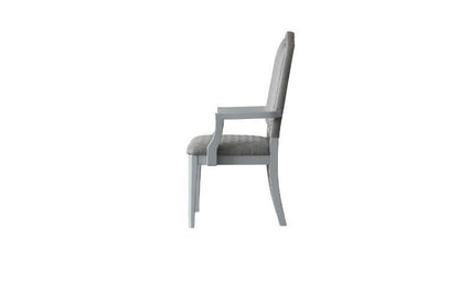 House Marchese - Arm Chair (Set of 2) - Two Tone Gray Fabric & Pearl Gray