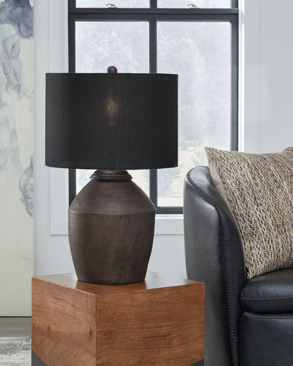 Naareman - Metallic Black - Terracotta Table Lamp