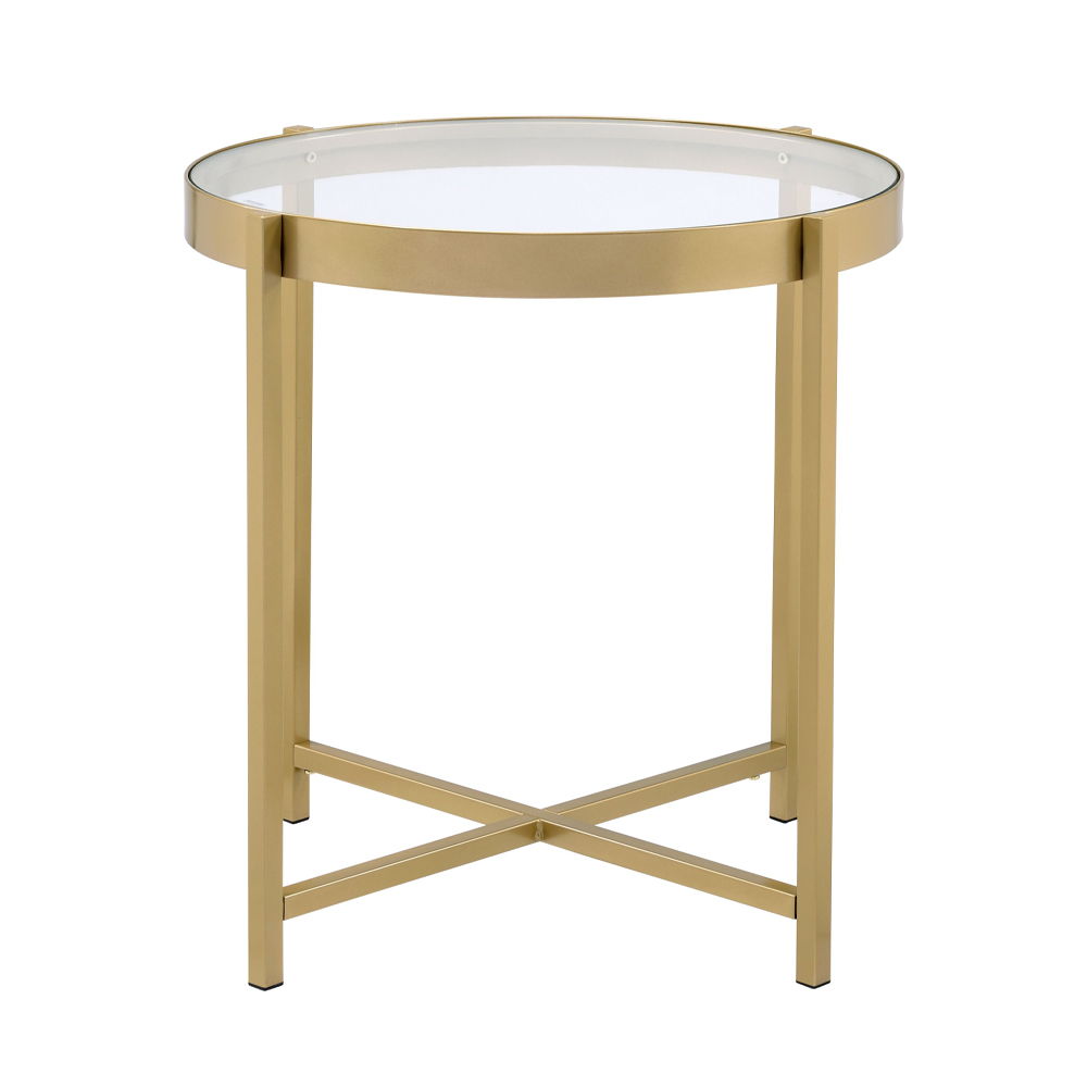 Charrot - End Table - Clear Glass Top & Gold