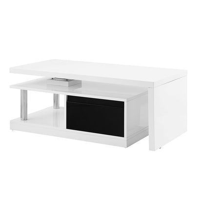 Buck II - Coffee Table With Swivel Top - White & Black High Gloss