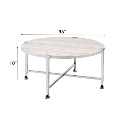 Brecon - Coffee Table - White Oak & Chrome