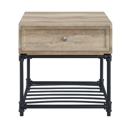 Brantley II - End Table - Oak & Sandy Black