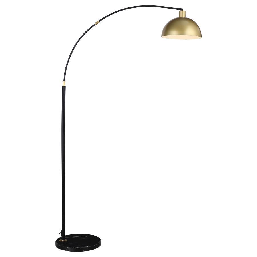 Gloria - Arched Dome Shade Metal Floor Lamp Black - Gold