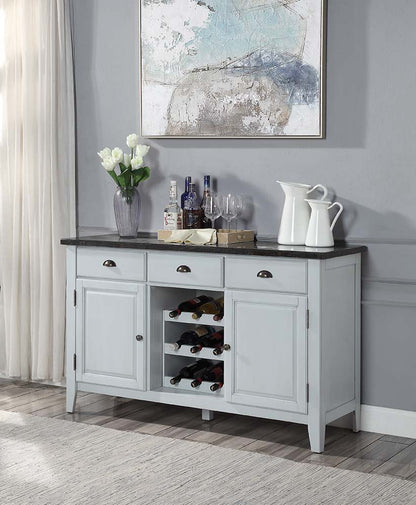 Lanton - Server - Natural Marble & Antique White