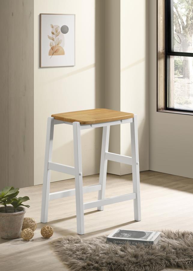 Edgeworth - Wood Backless Counter Stool (Set of 2) - White