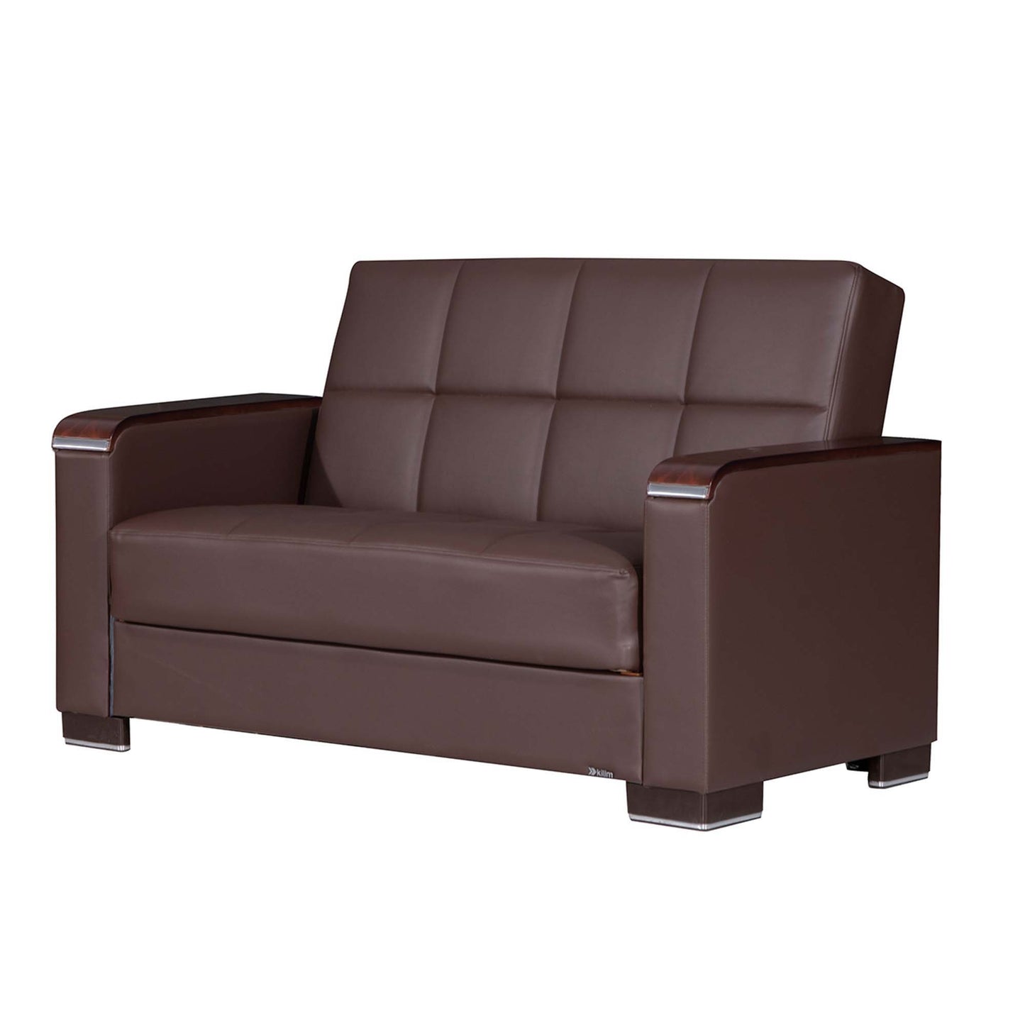Ottomanson Armada X - Upholstered Convertible Wood Trimmed Loveseat With Storage