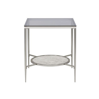 Adelrik - End Table - Glass & Chrome Finish