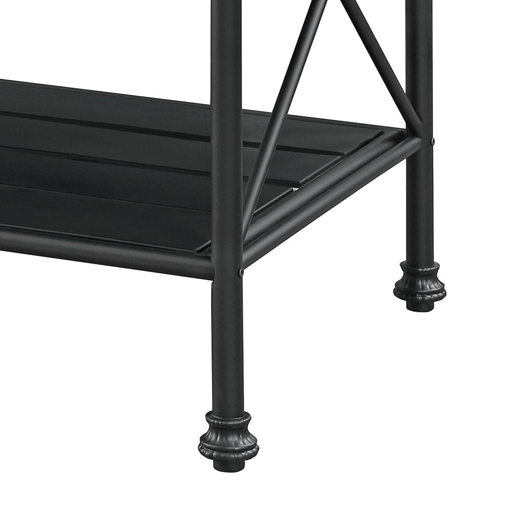 Brahm - Kitchen Island - White Marble Top & Gray