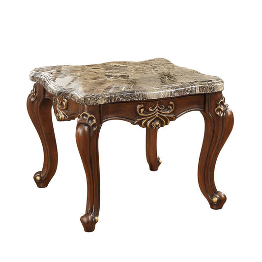 Shalisa - End Table - Marble Top & Walnut