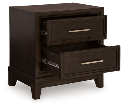 Neymorton - Dark Grayish Brown - Two Drawer Night Stand